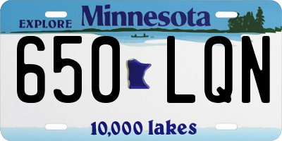 MN license plate 650LQN