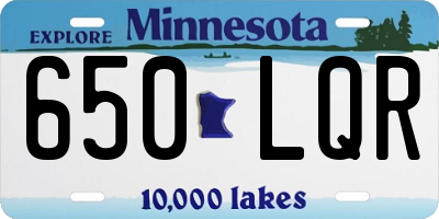 MN license plate 650LQR
