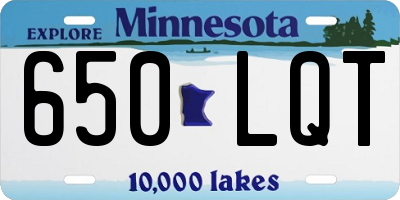 MN license plate 650LQT
