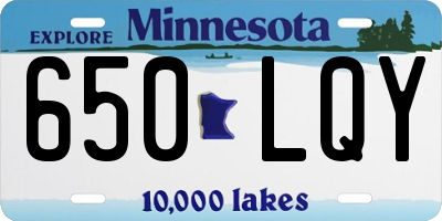 MN license plate 650LQY