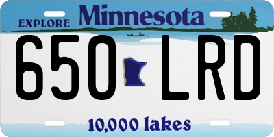 MN license plate 650LRD