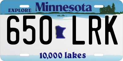MN license plate 650LRK