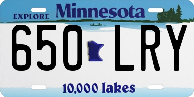 MN license plate 650LRY