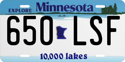 MN license plate 650LSF