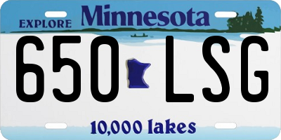 MN license plate 650LSG
