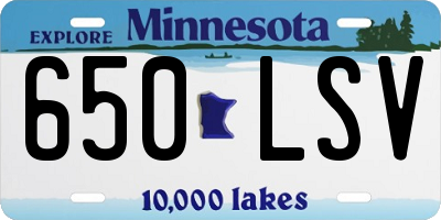 MN license plate 650LSV