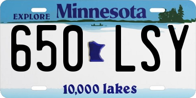 MN license plate 650LSY