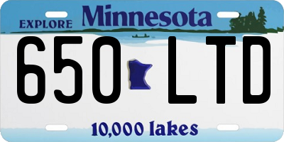 MN license plate 650LTD