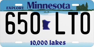 MN license plate 650LTO