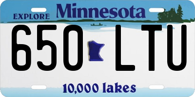 MN license plate 650LTU