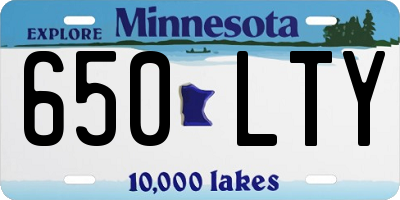 MN license plate 650LTY