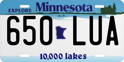 MN license plate 650LUA