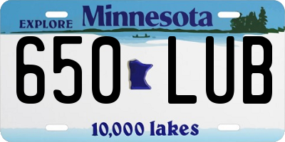 MN license plate 650LUB