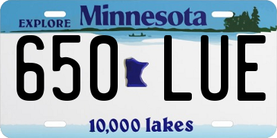 MN license plate 650LUE