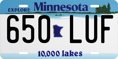 MN license plate 650LUF