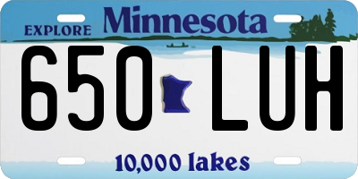 MN license plate 650LUH