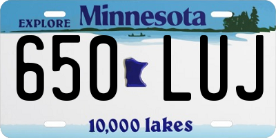 MN license plate 650LUJ