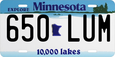 MN license plate 650LUM