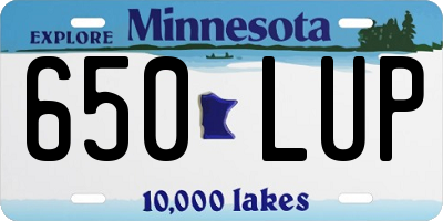 MN license plate 650LUP