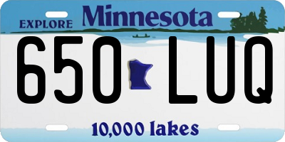 MN license plate 650LUQ