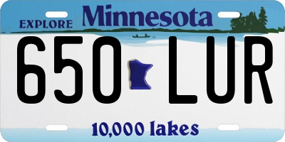 MN license plate 650LUR