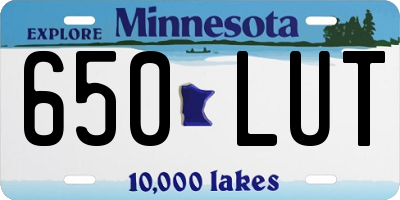 MN license plate 650LUT