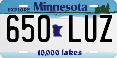 MN license plate 650LUZ