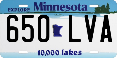 MN license plate 650LVA