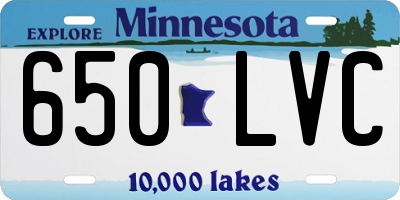 MN license plate 650LVC