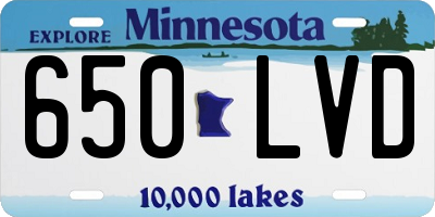 MN license plate 650LVD