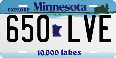 MN license plate 650LVE