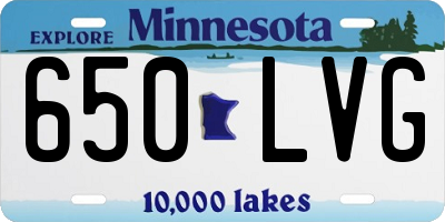 MN license plate 650LVG