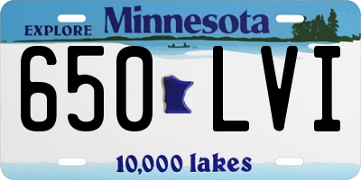 MN license plate 650LVI