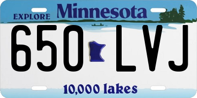 MN license plate 650LVJ