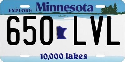 MN license plate 650LVL