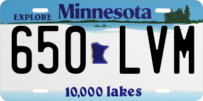 MN license plate 650LVM