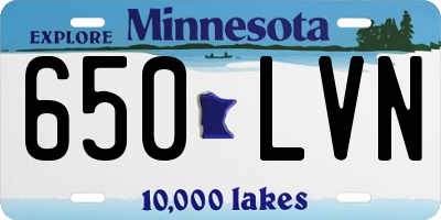 MN license plate 650LVN