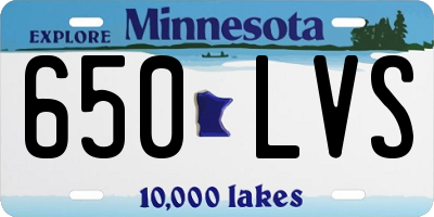 MN license plate 650LVS