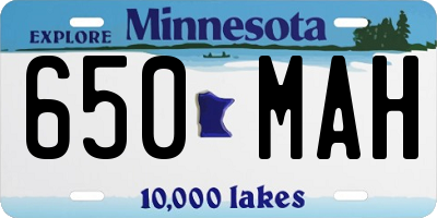 MN license plate 650MAH