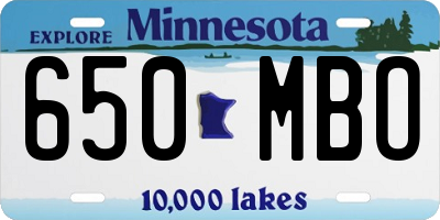 MN license plate 650MBO