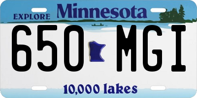 MN license plate 650MGI