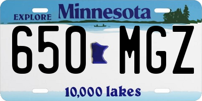 MN license plate 650MGZ
