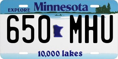MN license plate 650MHU