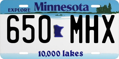 MN license plate 650MHX