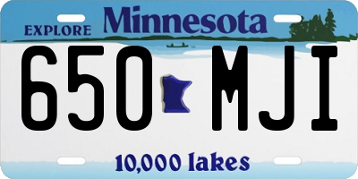 MN license plate 650MJI