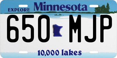 MN license plate 650MJP