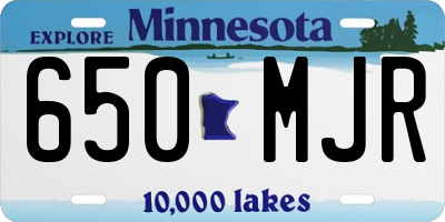 MN license plate 650MJR