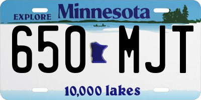 MN license plate 650MJT
