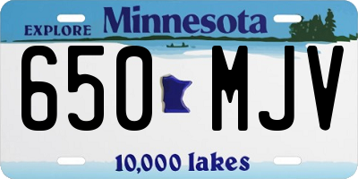 MN license plate 650MJV