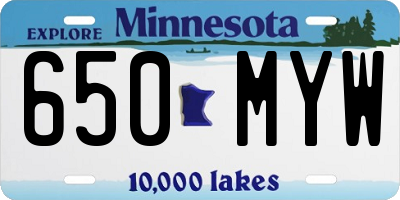 MN license plate 650MYW